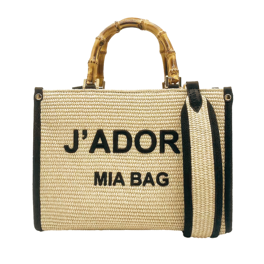 TOTE BAG GRANDE RAFIA J'ADORE