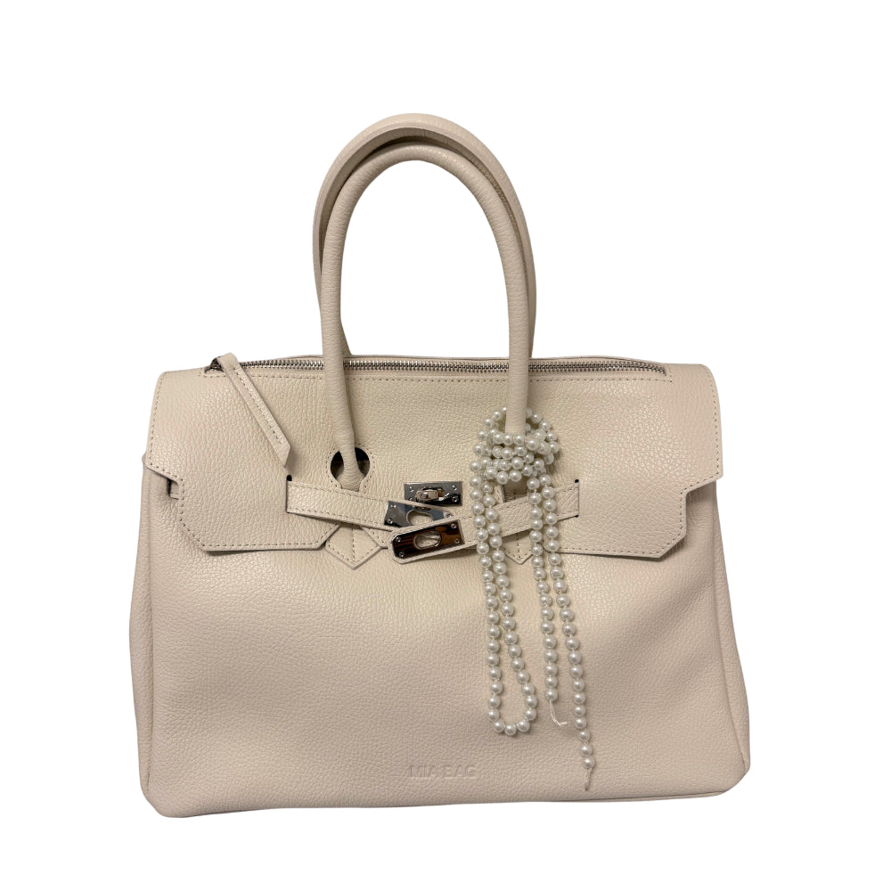 BORSA DUE MANICI PELLE