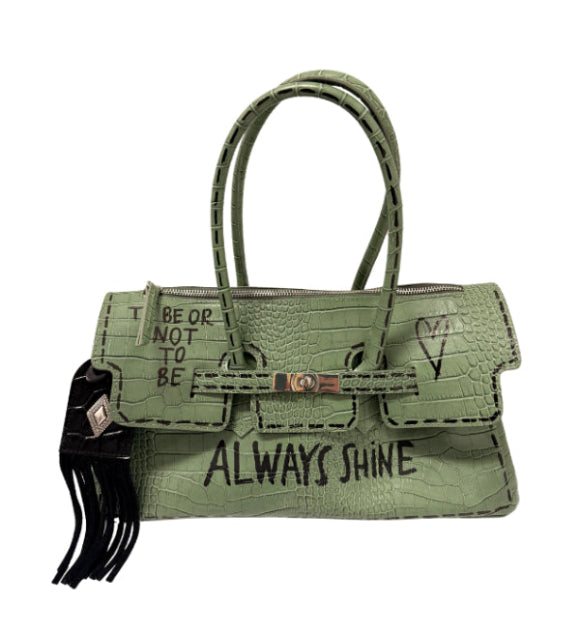 SHOULDER BAG PAINTED CROCO PRINT
