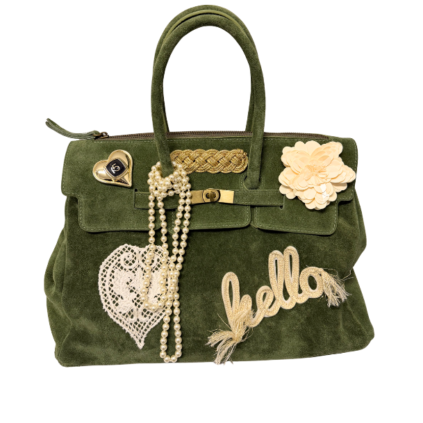 HELLO SUEDE TWO-HANDLE BAG