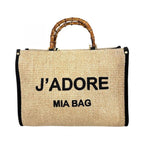 TOTE BAG GRANDE RAFIA J'ADORE