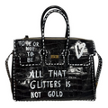 DOUBLE HANDLE BAG CROCODILE PRINT PAINT