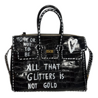 DOUBLE HANDLE BAG CROCODILE PRINT PAINT