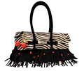 FRINGED AND BEADED SHOULDER BAG