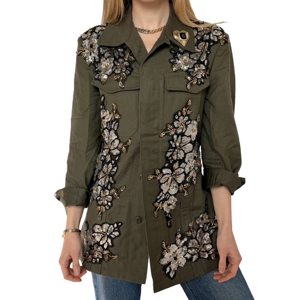 GIACCA FIORI PAILLETTES