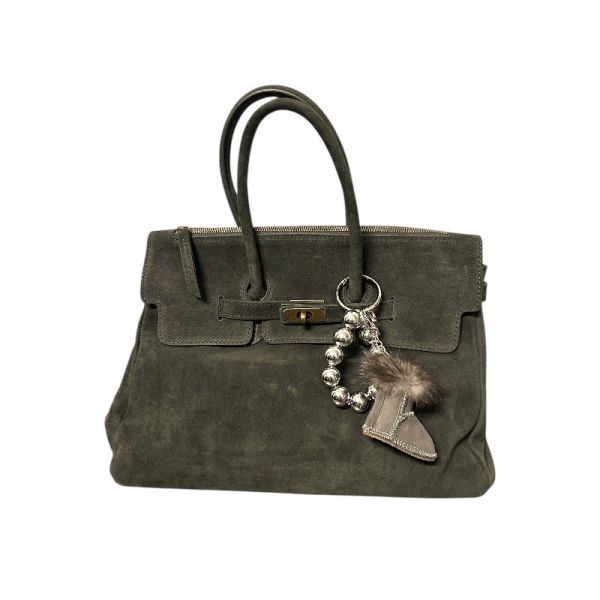 SUEDE TWO-HANDLE BAG