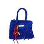 FRINGED AND BEADED MINI BAG