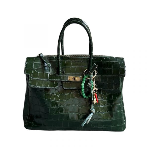 BORSA DUE MANICI STAMPA COCCO