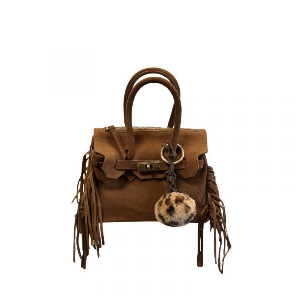 BORSA MINI FRANGE LATERALI CAMOSCIO