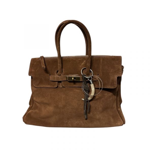 SUEDE TWO-HANDLE BAG