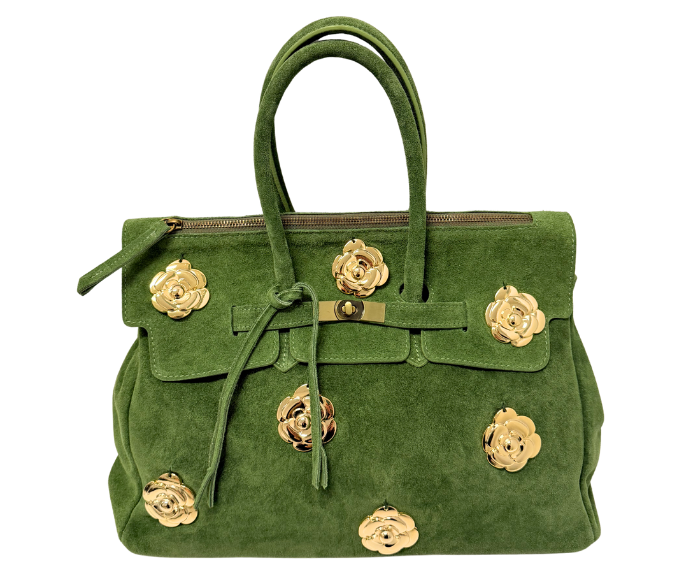 TWO-HANDLE BAGS WITH CAMELLIAS