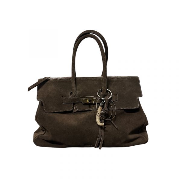SUEDE TWO-HANDLE BAG