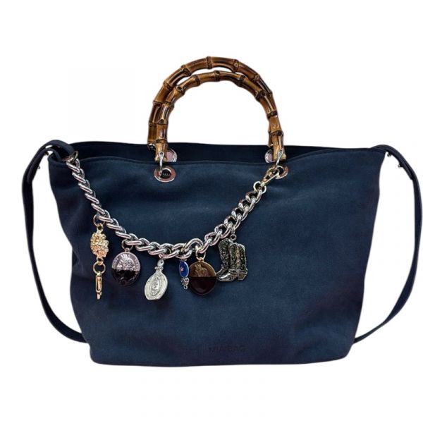 TOTE BAG CAMOSCIO MANICI IN BAMBOO