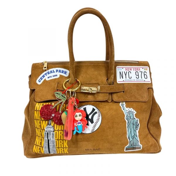 SUEDE TWO-HANDLE NY BAG