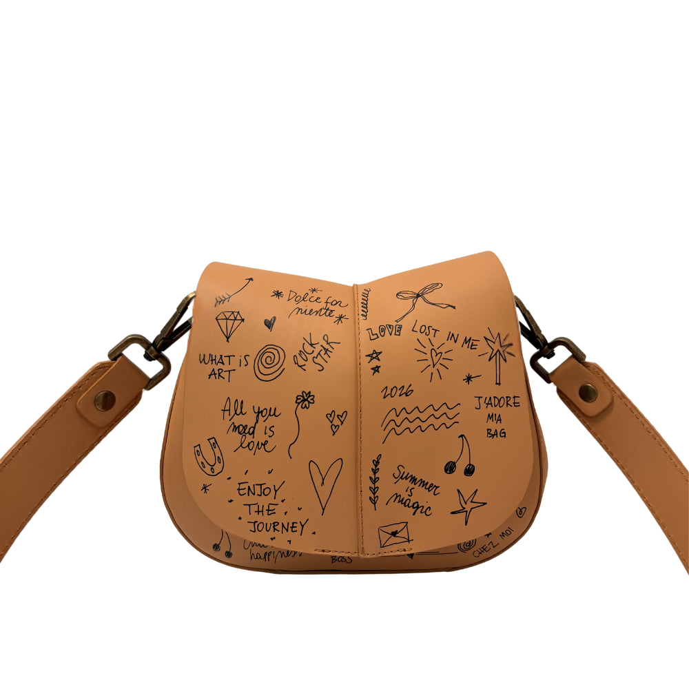 PAINTED LEATHER SADDLEBAG