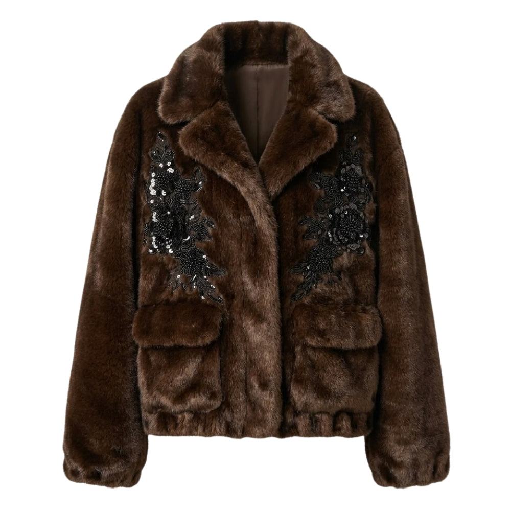 BOMBER ECOVISONE FIORI CRYSTAL