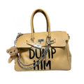 PAINT LEATHER TWO-HANDLE BAG