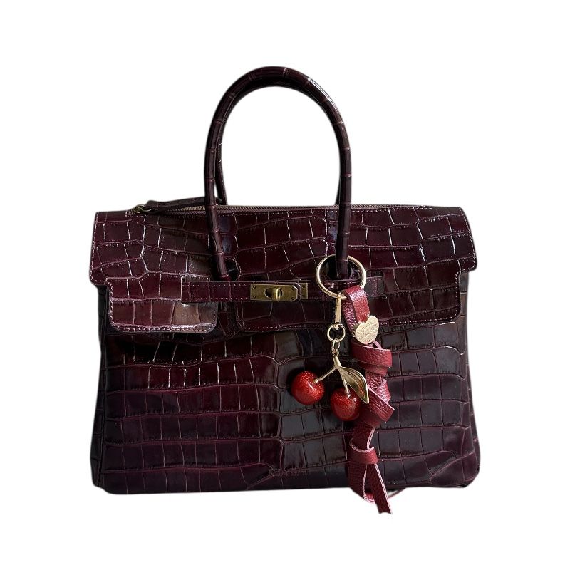 BORSA DUE MANICI STAMPA COCCO