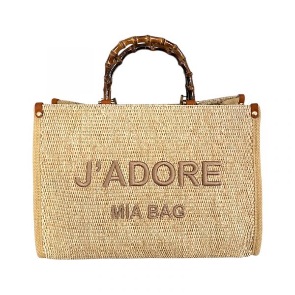 TOTE BAG GRANDE RAFIA J'ADORE