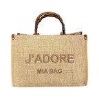 TOTE BAG GRANDE RAFIA J'ADORE