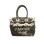 J'ADORE MINI CANVAS BAG WITH TASSELS