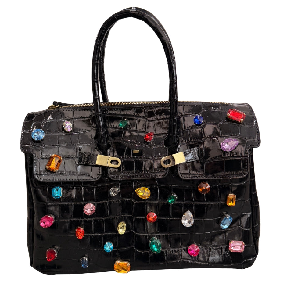 BORSA DUE MANICI PIETRE CRYSTAL