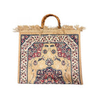 BOHO TOTE BAG WITH BAMBOO HANDLES