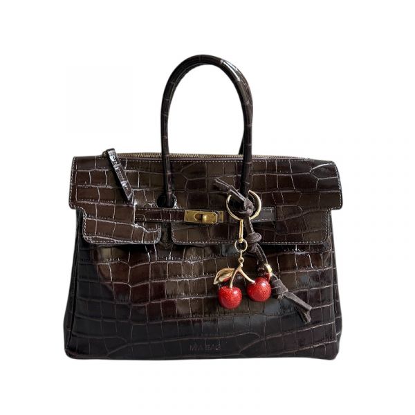 BORSA DUE MANICI STAMPA COCCO