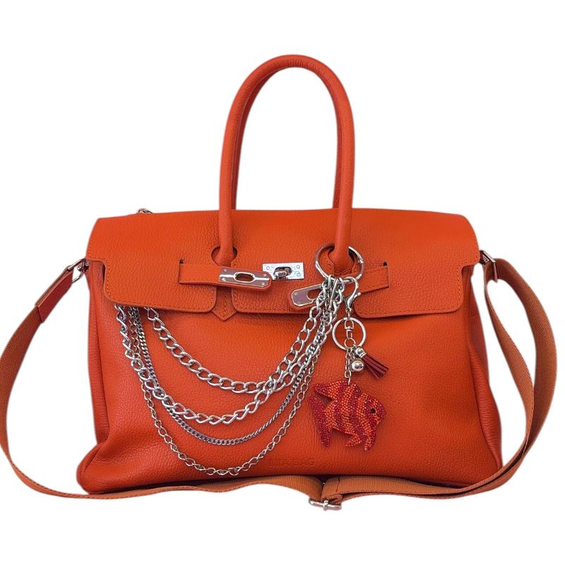 BORSA DUE MANICI PELLE