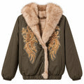 BOMBER FIORI ECOPELLICCIA REVERSIBILE