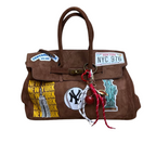SUEDE TWO-HANDLE NY BAG