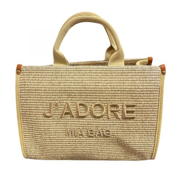 TOTE BAG J'ADORE RAFIA